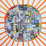 EGON ZIPPEL / Online Archive DEVANDALIZING Stickers and signaling tape from NYC on canvas