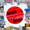 EGON ZIPPEL / Online Archive Devandalizing (in general) Stickers and signaling tape from NYC on canvas