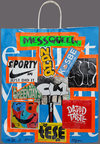 EGON ZIPPEL / Online Archive Devandalizing  Paraphernalia  Stickers and signaling tape on paper bag