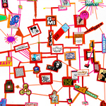 EGON ZIPPEL / Online Archive Devandalizing (in general) Stickers from NYC and signaling tape on canvas
