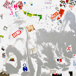 EGON ZIPPEL / Online Archive Devandalizing (in general) Stickers from NYC and acrylic paint on canvas