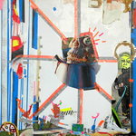 EGON ZIPPEL / Online Archive On Location Salvaged signage and remnants from events, film shoots, commercials, and from the building's front door and the street, on used floor protection board