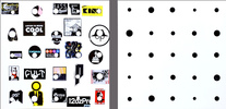 EGON ZIPPEL / Online Archive DEVANDALIZING Stickers from NYC on canvas