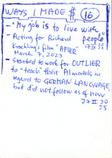 EGON ZIPPEL / Online Archive Ways I Made Money 