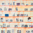 EGON ZIPPEL / Online Archive Devandalizing (in general) Stickers from NYC and acrylic paint on canvas