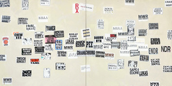 EGON ZIPPEL / Online Archive Devandalizing (in general) Stickers from NYC and acrylic paint on canvas
