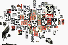 EGON ZIPPEL / Online Archive DEVANDALIZING Stickers and poster fragments from NYC on canvas